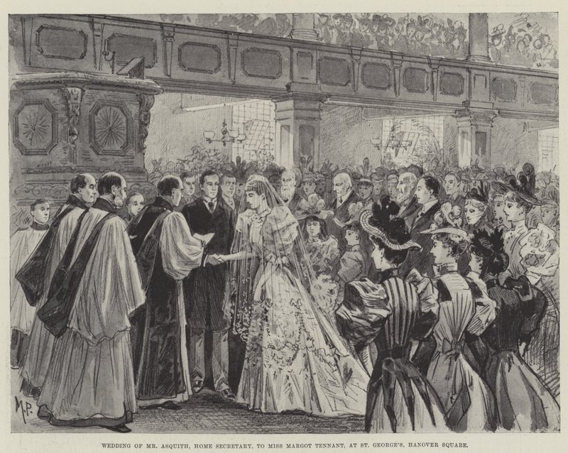 Matrimonio del signor Asquith, Segretario di Stato per gli Affari Interni, con la signorina Margot Tennant, a St George