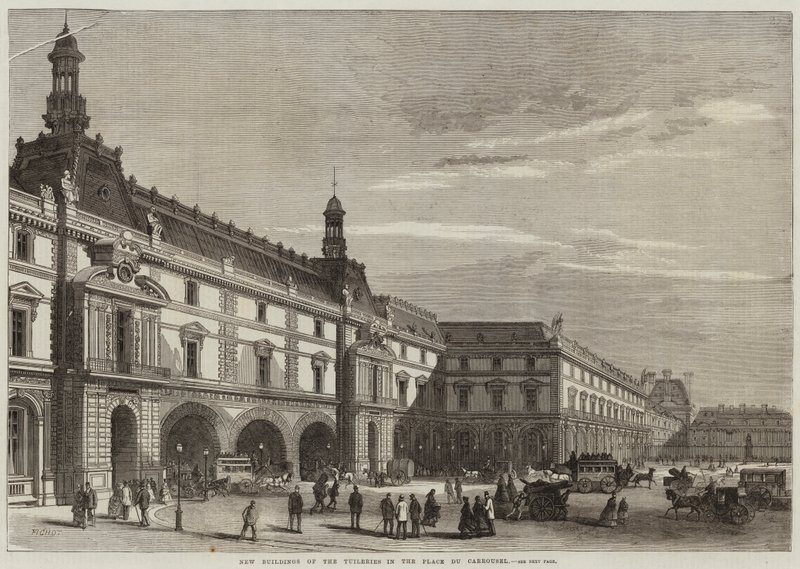 Nuovi edifici delle Tuileries in Place du Carrousel da Charles Fichot