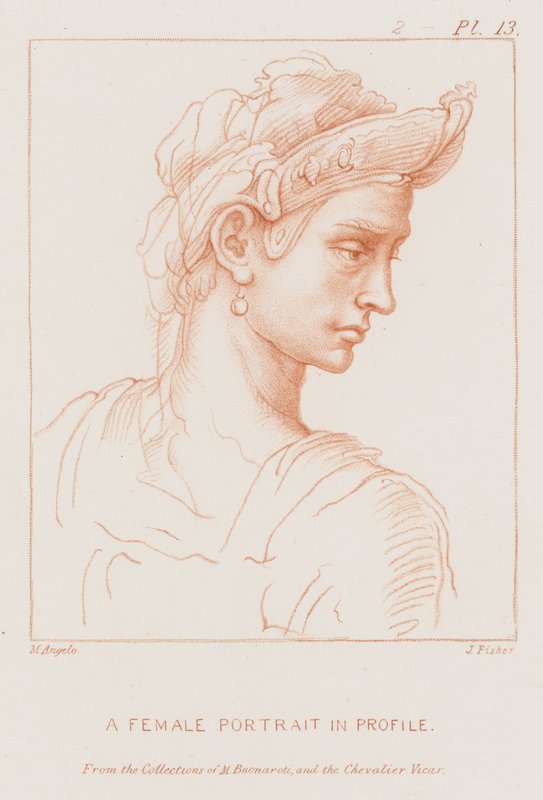 Ritratto femminile di profilo da Michelangelo Buonarroti