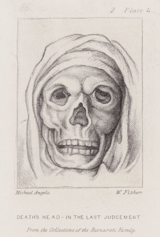 Testa di morte, nel Giudizio Universale da Michelangelo (after) Buonarroti
