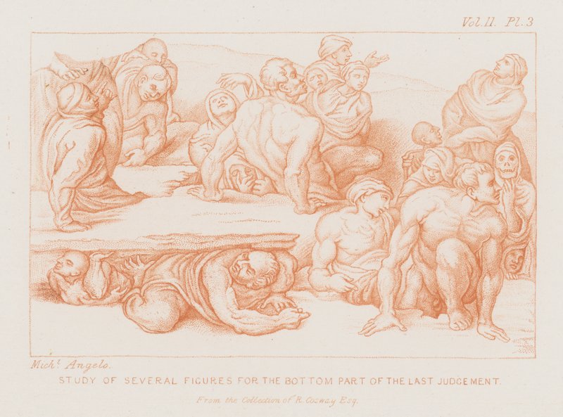 Studio di diverse figure per la parte inferiore del Giudizio Universale da Michelangelo (after) Buonarroti