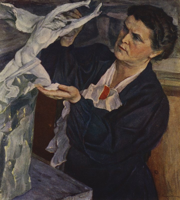 Ritratto della scultrice sovietica Vera Mukhina da Mikhail Vasilievich Nesterov