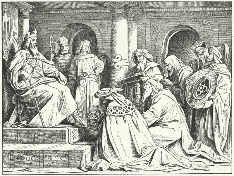 Gli inviati del califfo Harun al-Rashid che portano doni all