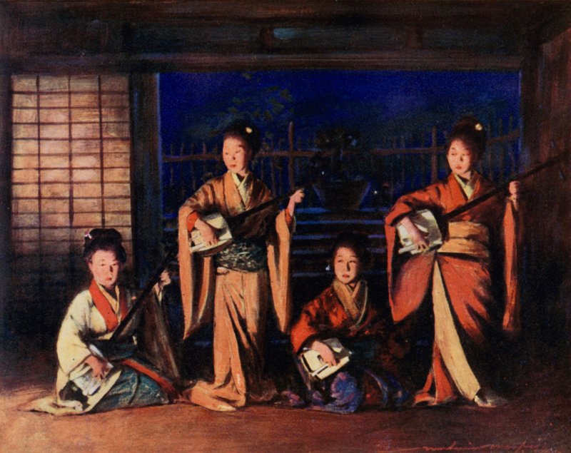 Ragazze Geisha da Mortimer Ludington Menpes