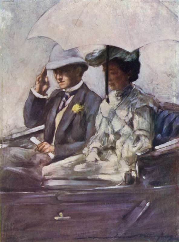 Lord Curzon e la Duchessa di Connaught in viaggio verso lo spettacolo dei servitori da Mortimer Ludington Menpes