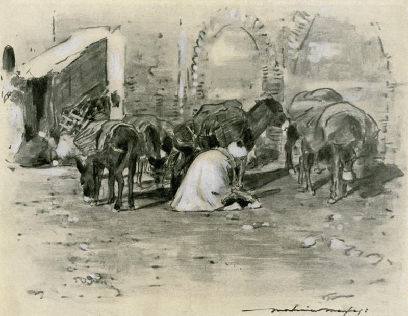 Scena di strada a Tangeri da Mortimer Ludington Menpes