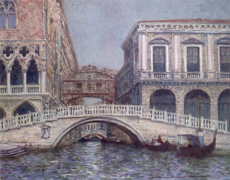 Il Ponte dei Sospiri e il Ponte della Paglia da Mortimer Ludington Menpes