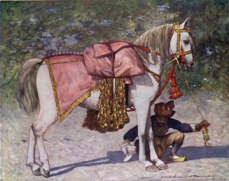 Un famoso cavallo condotto nel seguito del Rao di Cutch da Mortimer Ludington Menpes