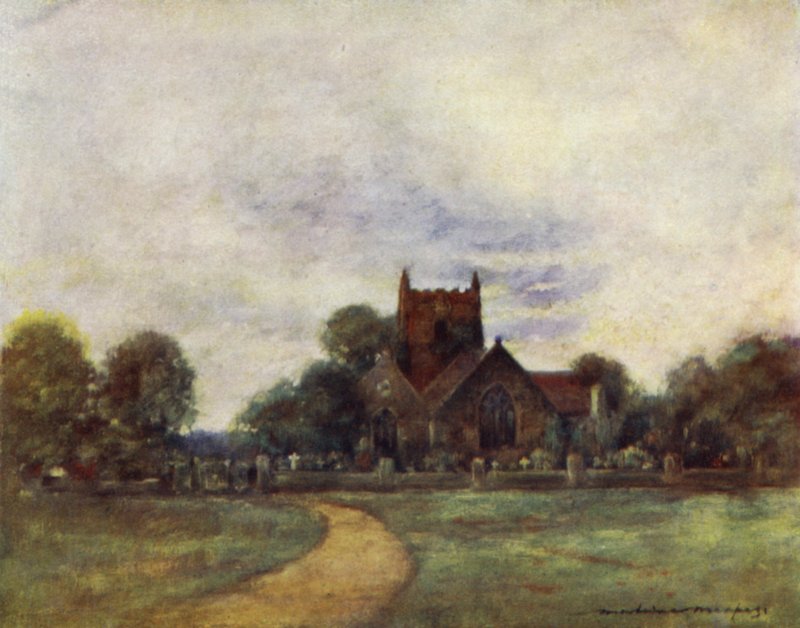 La chiesa a Wargrave da Mortimer Ludington Menpes