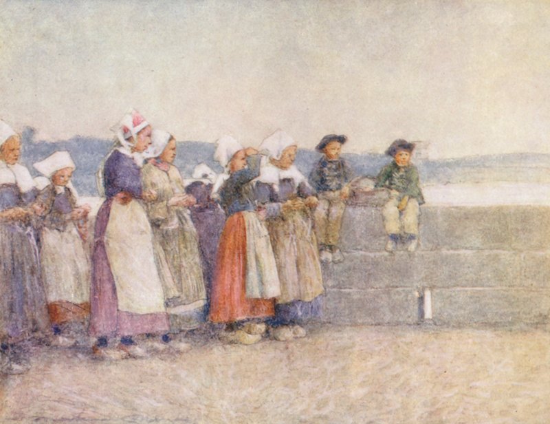 In attesa della flotta peschereccia, Concarneau da Mortimer Ludington Menpes
