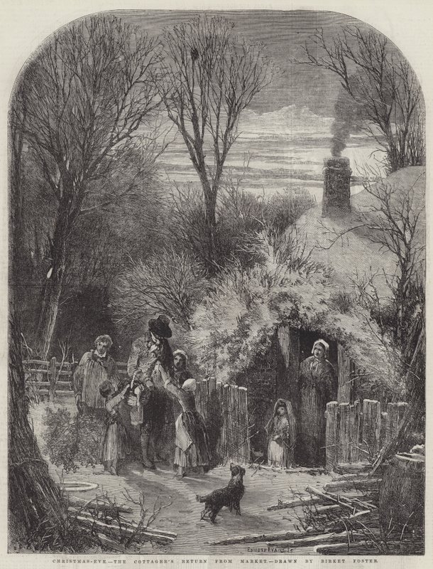 Vigilia di Natale, il ritorno del contadino dal mercato da Myles Birket Foster