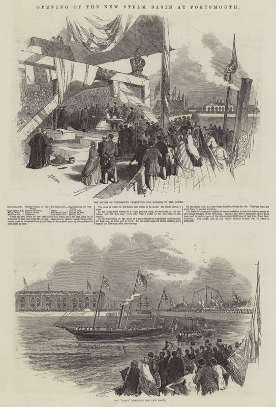 Inaugurazione del nuovo bacino a vapore a Portsmouth da Myles Birket Foster