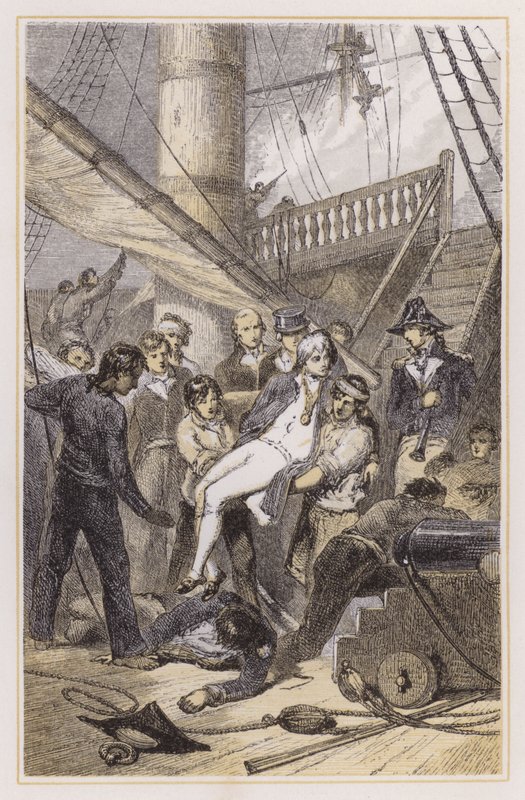 Morte di Nelson a Trafalgar da Myles Birket (after) Foster
