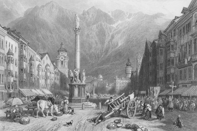 Innsbruck (incisione) da Myles Birket (after) Foster