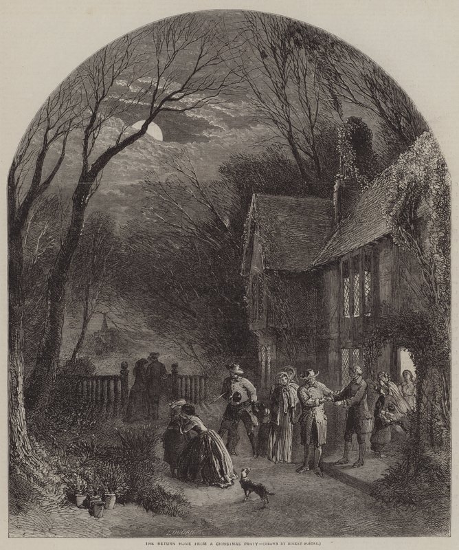 Il ritorno a casa da una festa di Natale da Myles Birket Foster