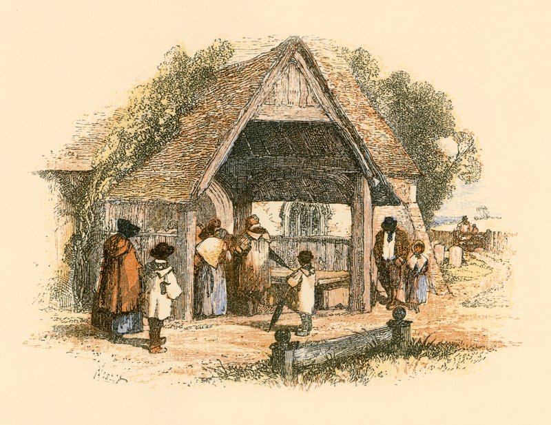 La chiesa del villaggio da Myles Birket Foster
