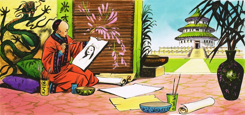 Il principe Khan disegna il ritratto della bella ragazza che ha visto in sogno da Nadir Quinto
