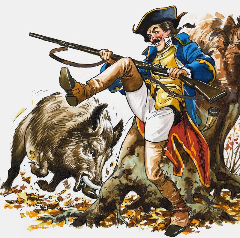 Le meravigliose avventure del Barone di Munchausen (gouache su carta) da Nadir Quinto