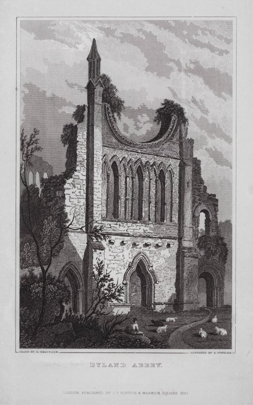 Abbazia di Byland (incisione) da Nathaniel (after) Whittock