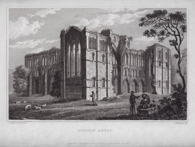 Abbazia di Rievaulx da Nathaniel (after) Whittock