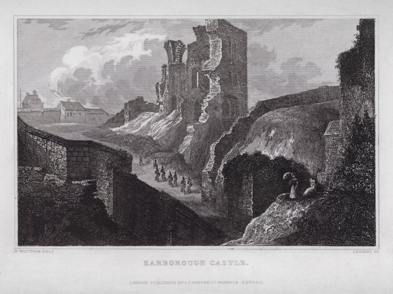 Castello di Sarborough da Nathaniel (after) Whittock