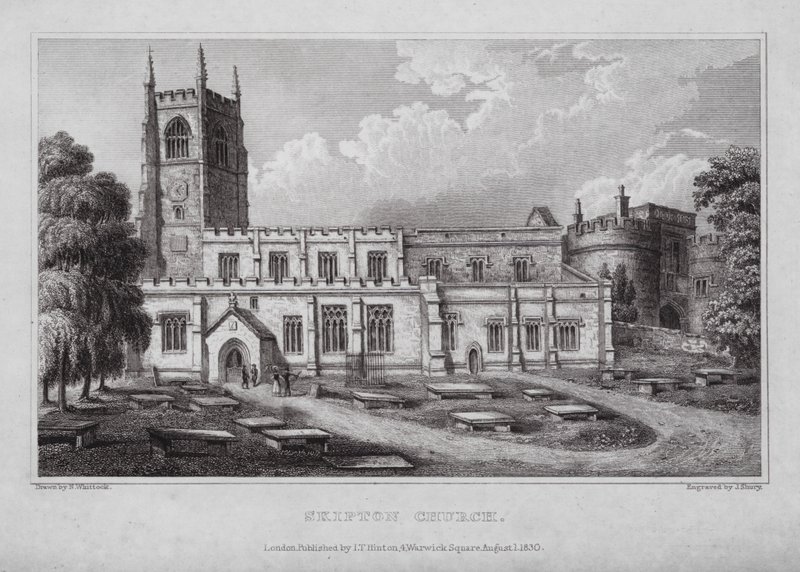 Chiesa di Skipton da Nathaniel (after) Whittock