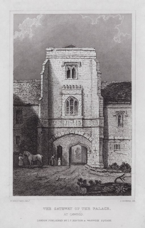 Il portale del palazzo, a Cawood da Nathaniel (after) Whittock