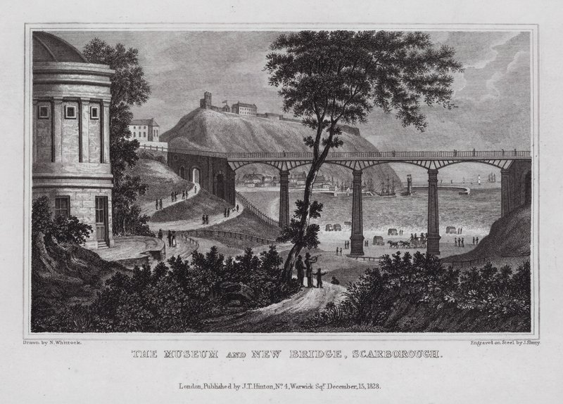 Il Museo e il Nuovo Ponte, Scarborough (incisione) da Nathaniel (after) Whittock