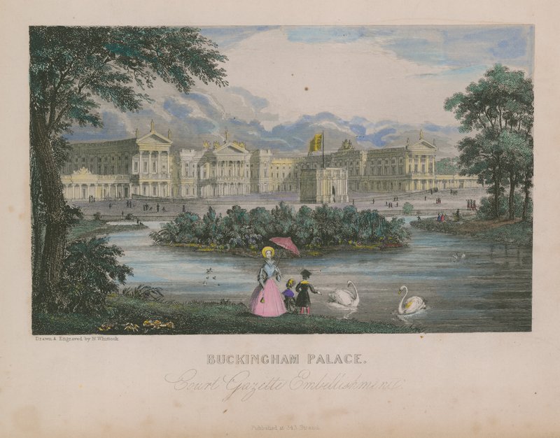 Vista generale di Buckingham Palace da Nathaniel Whittock
