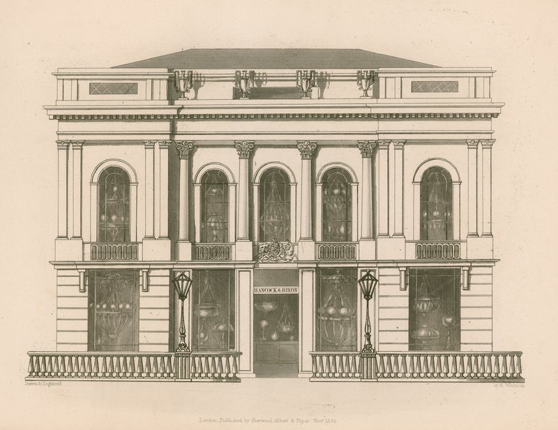 Vetrina per Hancock e Dixon, Pall Mall East, Londra da Nathaniel Whittock