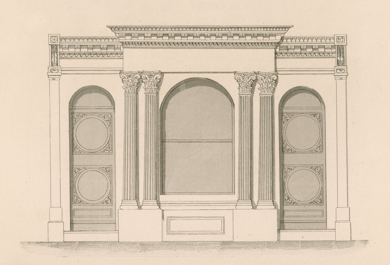 Vetrina del negozio di vini e liquori di Mr Maber, Tyndale Place, Islington da Nathaniel Whittock