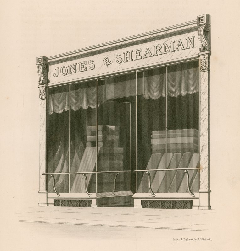 Vetrina del negozio di Messrs Jones e Shearman, Blackfriars Road, Londra da Nathaniel Whittock