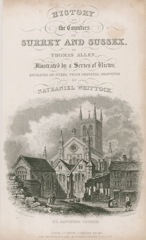 Chiesa di San Salvatore, Southwark, Surrey da Nathaniel Whittock