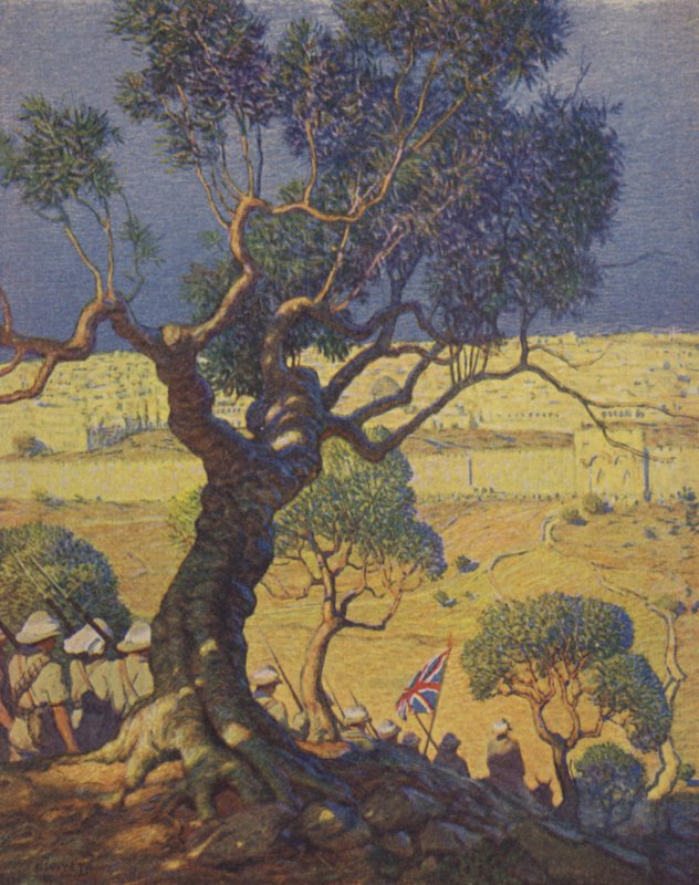 Truppe inglesi che scendono dal Monte degli Ulivi da Newell Convers Wyeth
