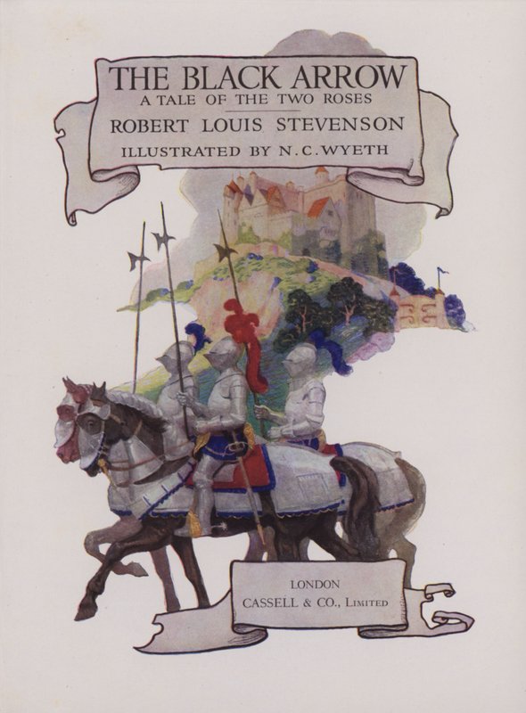 Illustrazione della pagina del titolo per La Freccia Nera da Newell Convers Wyeth