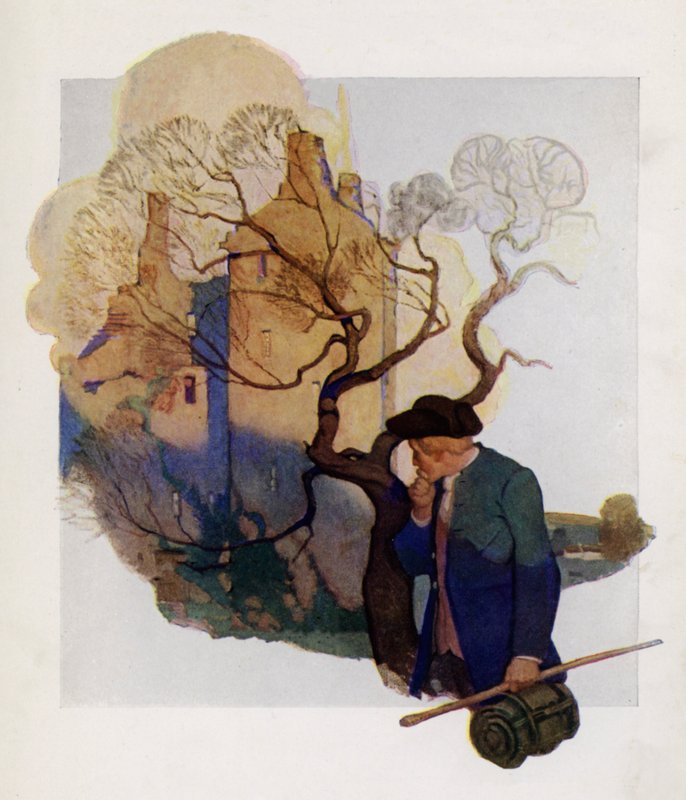 Illustrazione della pagina del titolo per Kidnapped di Robert Louis Stevenson da Newell Convers (after) Wyeth
