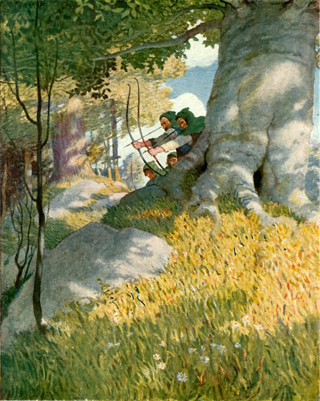 Robin Hood e i suoi compagni salvano Will Stutely da Newell Convers Wyeth
