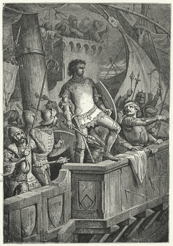 Crociati che attaccano Costantinopoli durante la Quarta Crociata da Niccolo Sanesi