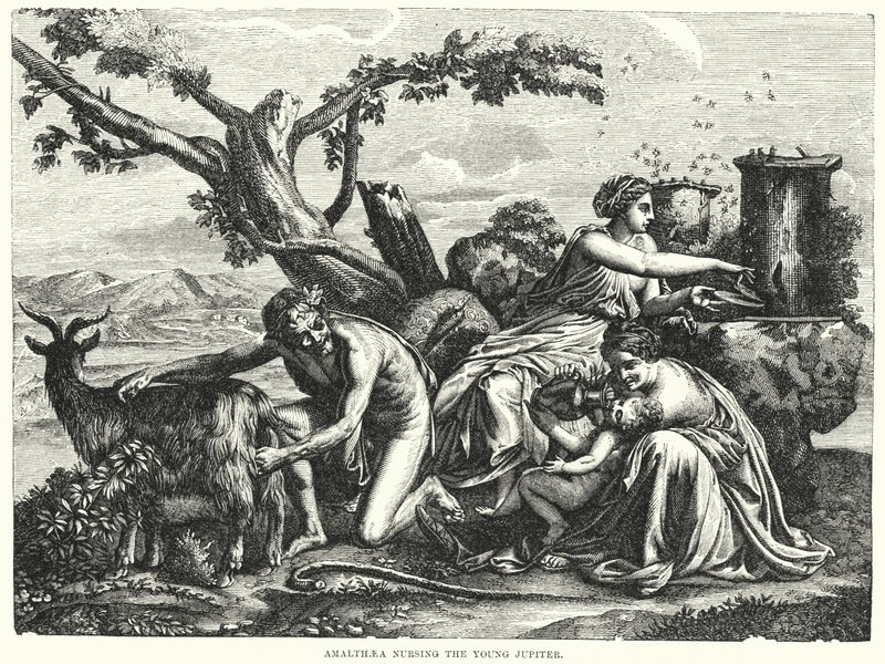 Amaltea che allatta il giovane Giove da Nicolas Poussin