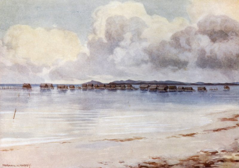 Villaggio marino, Tupusuli, Nuova Guinea britannica da Norman Hardy
