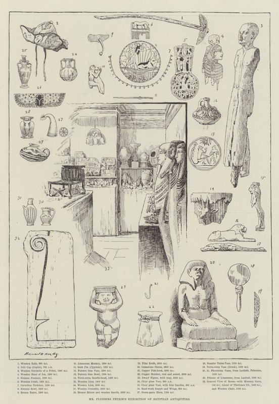 Mostra di antichità egizie di Mr Flinders Petrie da Norman Hardy