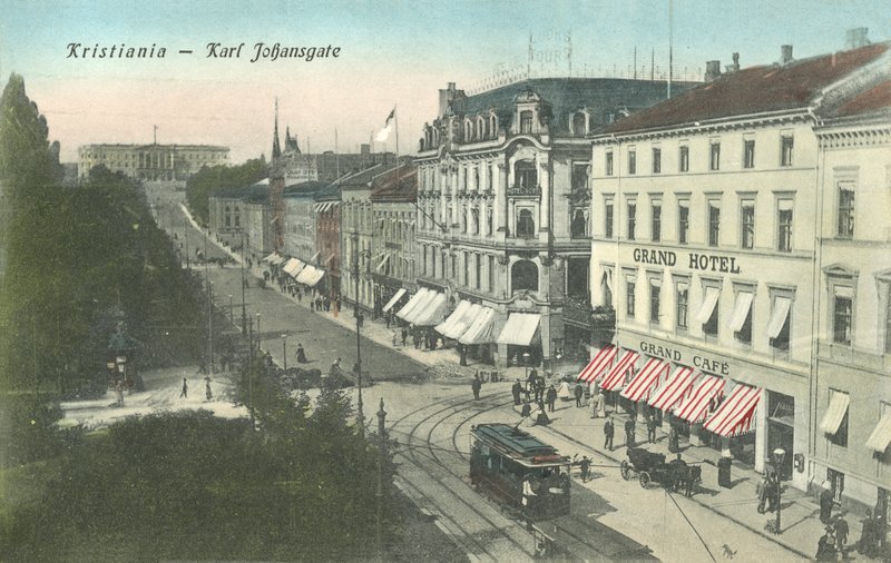 Kristiania (Oslo), Norvegia, Karl Johansgate da Norwegian Photographer