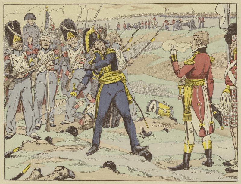 Sconfitto per la prima volta, in un luogo noto alla geografia come Waterloo, ma alla storia come tradimento. Quel giorno, Cambronne diede la sua ultima parola. da Onfray de Breville Job