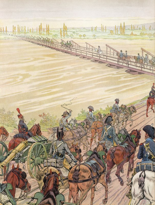 Napoleone attraversa il Reno, 1 ottobre 1805 da Onfray de Breville Job