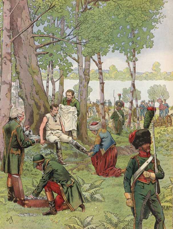 Napoleone mentre gli tolgono gli stivali e gli preparano il pasto da Onfray de Breville Job
