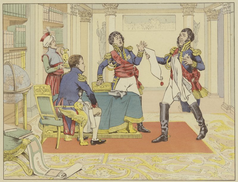 Napoleone premia il Maresciallo Lefevre facendolo Duca di Danzica dopo la sua cattura della città dai prussiani, 24 maggio 1807 da Onfray de Breville Job