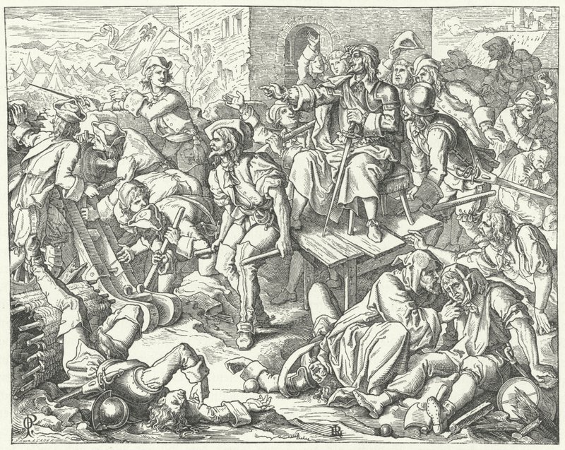 Il conte ferito Ernst Rudiger von Starhemberg tra i difensori di Vienna, 1683 da Oskar Pletsch