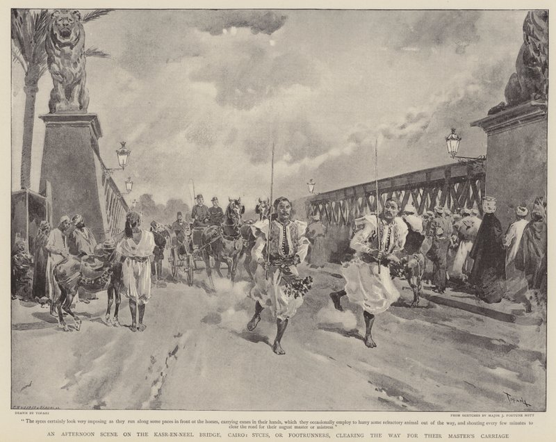 Una scena pomeridiana sul ponte Kasr-en-neel, Il Cairo da Oswaldo Tofani