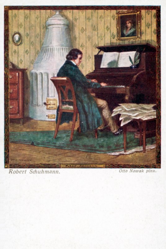 Robert Schumann che suona il pianoforte da Otto Robert Nowak