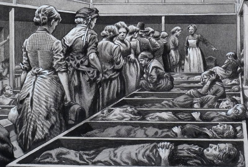 Missione di Londra per donne senza tetto (gouache su carta) da Pat (1907 95) Nicolle